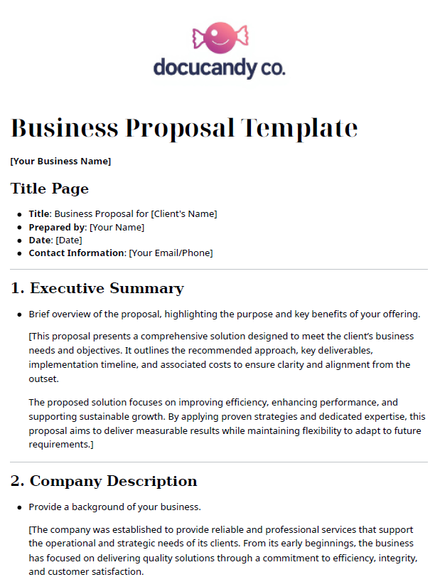 Business Proposal Template - Professional & Customizable