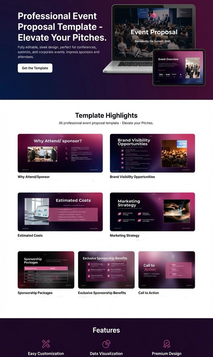 Professional Event Proposal Template - Elevate Your Pitches