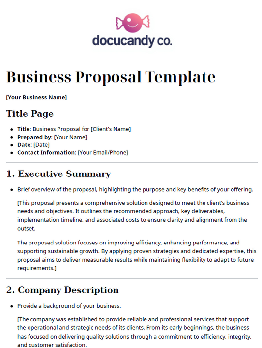 Business Proposal Template - Professional & Customizable